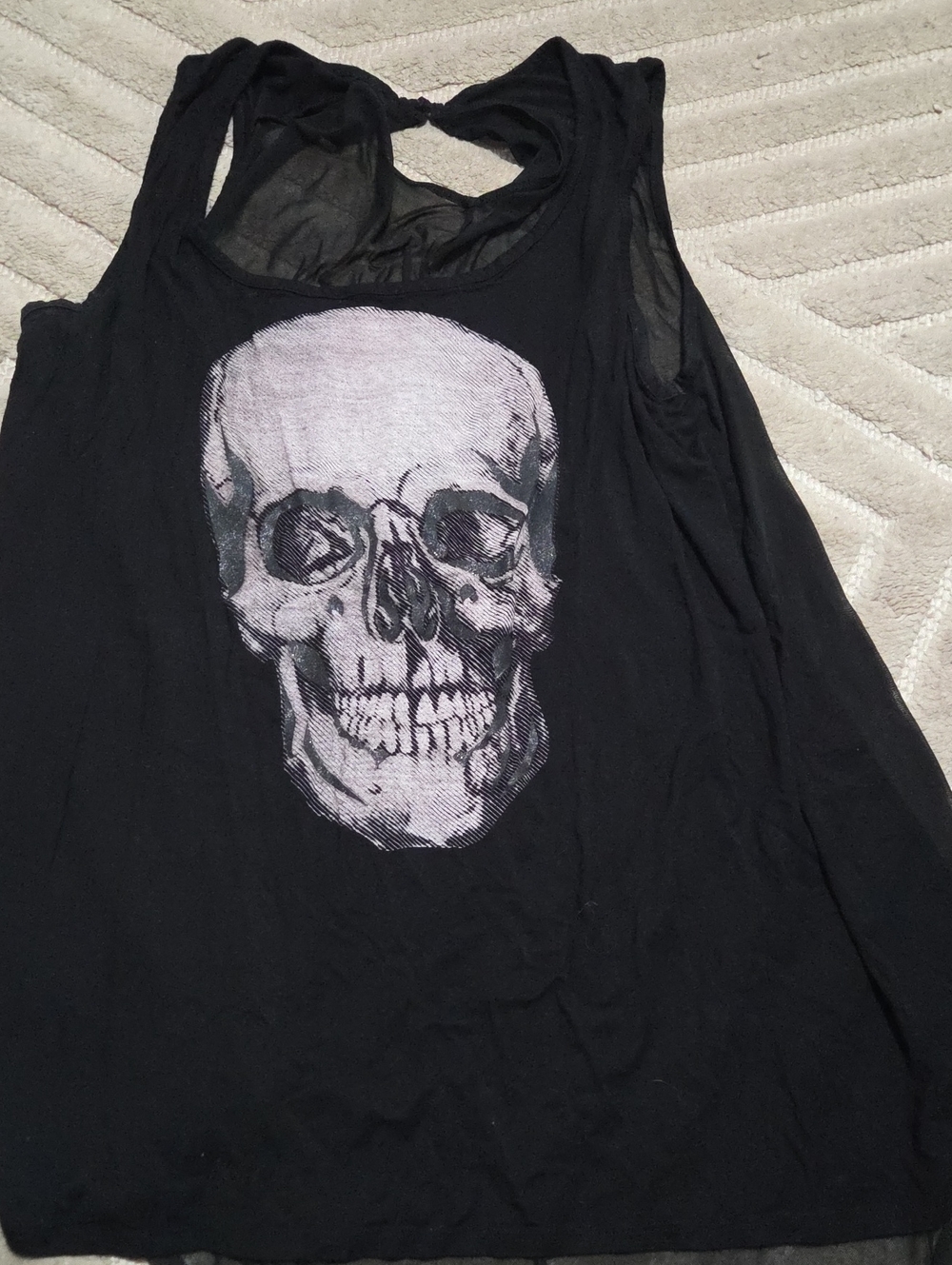 Torrid Skull Tank Top, Sheer Mesh Back